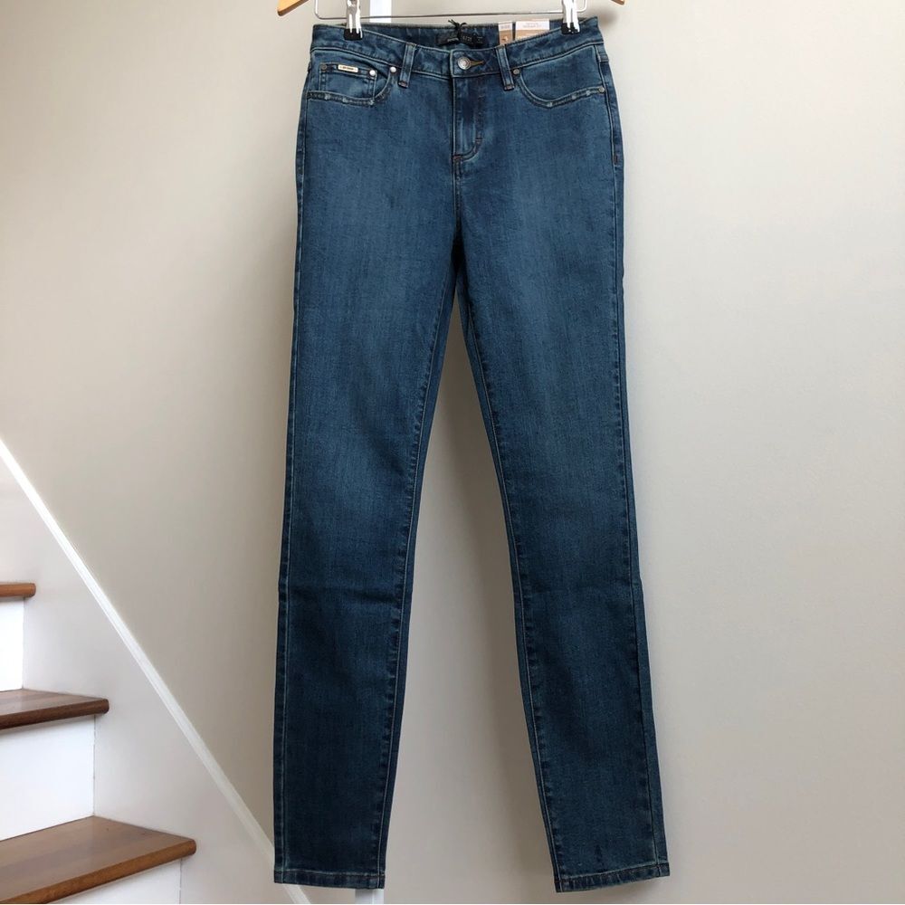 PRANA Jeans Womens 6 Regular True Blue Skinny Sienna Mid-Rise NEW Organic